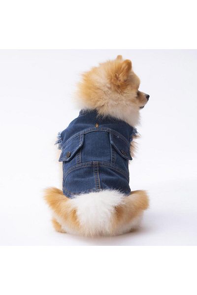Pawstar Dark Blue Denim Vest Jeans Vest Dog Outfit Dog Vest