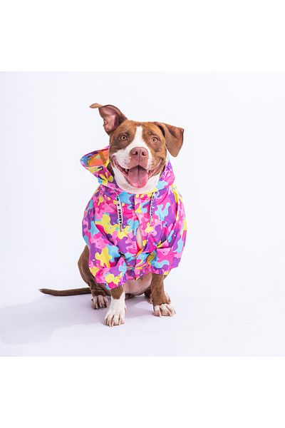 Pawstar Rosea Camouflage Mesh Medium and Large Breed Dog Coat Dog Raincoat Dog Dress Dog Outfit