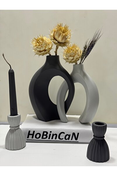 BLANJ sarmaşik sevgili vazo seti mumluk