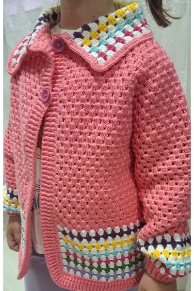 Beren Kids El örgüsü kız cocuk hırkası