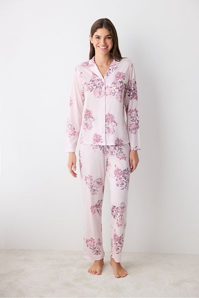 Penti Naya Pink Shirt Pants Pajama Set