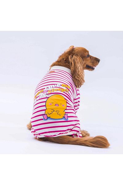 Pawstar Fuchsia Cat Dog Pajamas - Let Me Sleep Jumpsuit and Clothes Set