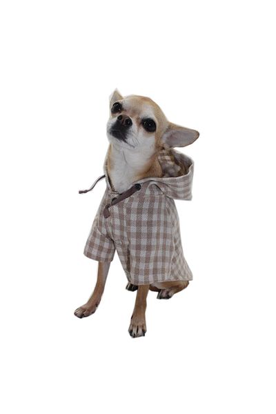 Pettrend Beige Plaid Lumberjack Shirt Cat Dog Shirt Cat Dog Outfit