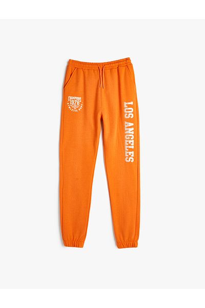 Koton Printed Raised Jogger Sweatpants with Pocket Detail and Tie Waist