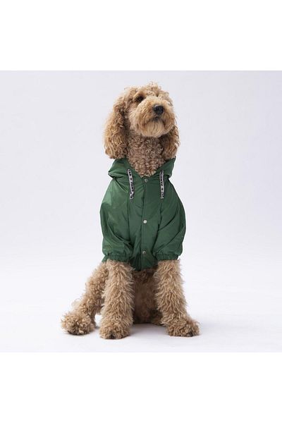 Pawstar Green Pluvia Large Dog Coat Large Breed Raincoat Dog Apparel