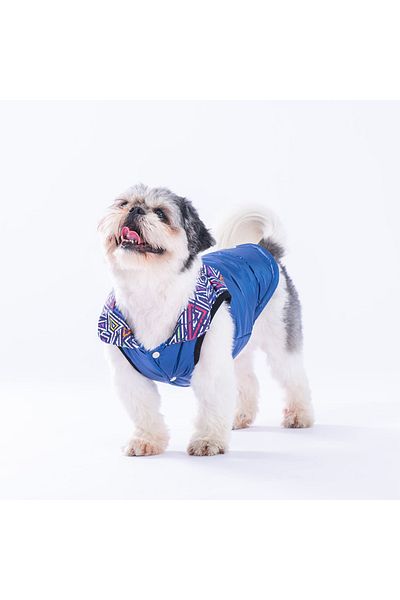 Pawstar Navy Blue Diametro Puff Vest Dog Vest Dog Apparel Dog Raincoat