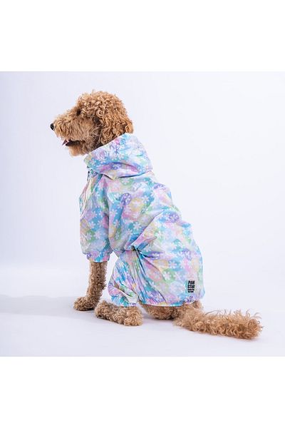Pawstar Flores Mesh Medium and Large Breed Dog Jumpsuit Raincoat Dog Raincoat Dog Suit Dog Outfit