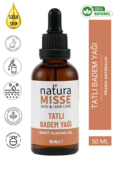 NaturaMisse Tatlı Badem Yağı 50 ml %100 Saf Soğuk Sıkım Badem Yağı