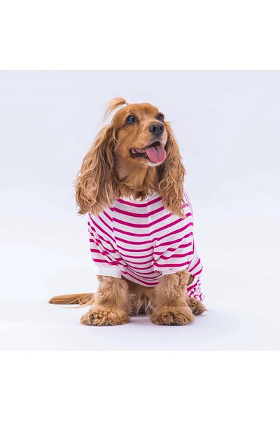 Pawstar Fuchsia Cat Dog Pajamas - Let Me Sleep Jumpsuit and Clothes Set