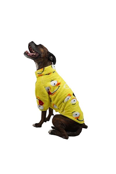 Pawstar Yellow Smile Big Breed Welsoft Sweat Medium Large Breed Dog Apparel