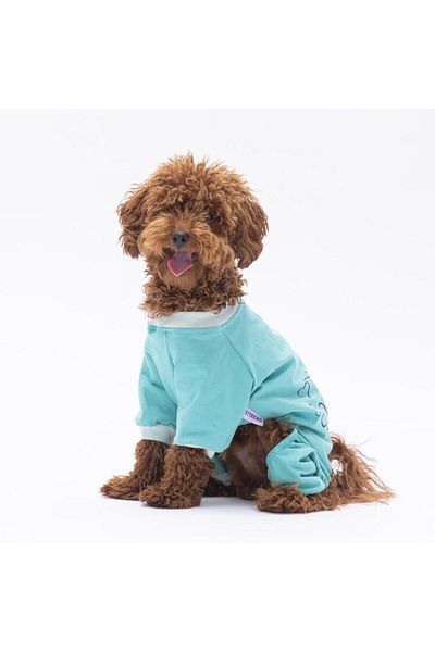 Pettrend Mint Jerry Cat Dog Jumpsuit Cat Dog Outfit Combed Cotton Jumpsuit