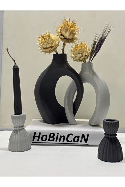 BLANJ sarmaşik sevgili vazo seti mumluk