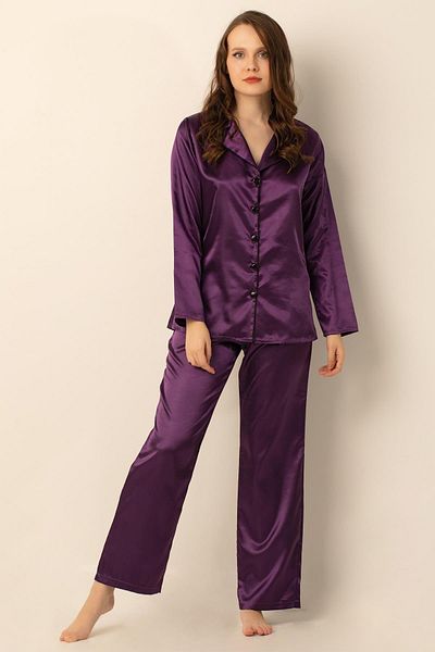 Doremi Long Sleeve Satin Pajama Set