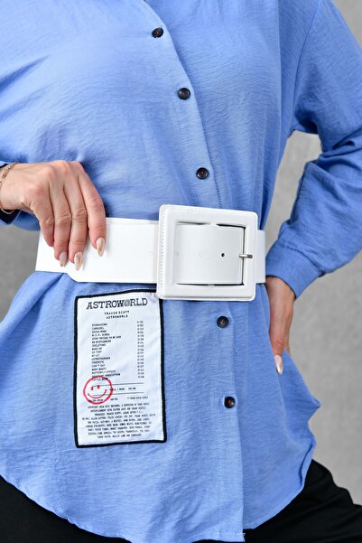 Secret Passion Lingerie Curea cu design lat din imitație de piele albă 15525