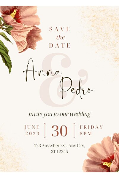 izmirdenet Davetiye, Düğün Davetiyesi, Nikah Davetiyesi, Nişan Davetiyesi (50 ADET)