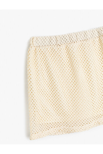 Koton Elastic Waist Lined Mesh Skirt