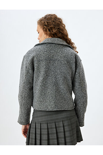 Koton Klasická bunda s límečkem s texturou a detailem kapsy na zip