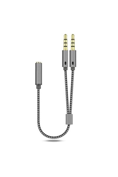 KEEPRO Kulaklık mikrofon ayırıcı kablo örgülü kualklık mikrofon ayıırıcı Y kablo