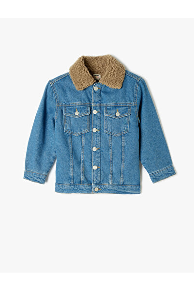 Koton Farmer dzseki plüss részletes sapkás zseb pamut hosszú ujjú