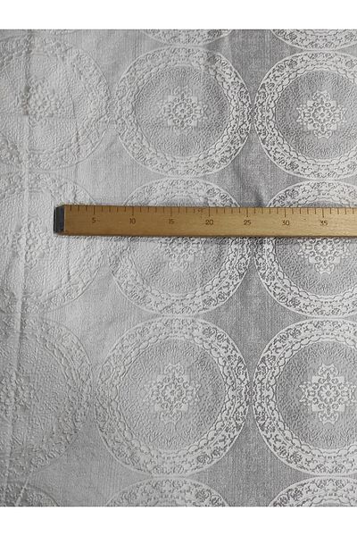 Evcimenhome New Product Embossing(Seersucker) Jacquard Piece Fabric 120Cmx140Cm Gofrecirc Color; Grey - White