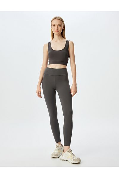 Koton Sport-Leggings mit hoher Taille und weichen Knöpfen und schmaler Passform