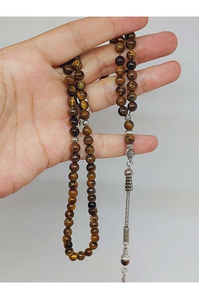 Yasamtohumu Πέτρα Tiger's Eye 99 χάντρες προσευχής 6mm (2903)