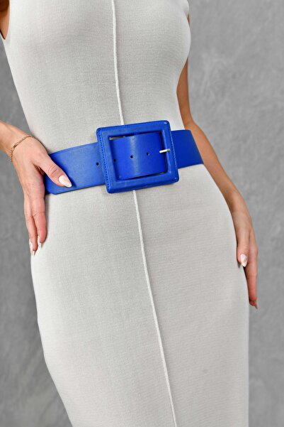 vuvutasarım Curea de damă din imitație de piele, design lat, albastru 15525