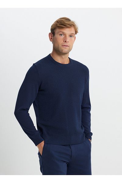ALTINYILDIZ CLASSICS Altınyıldız Classics Crew Neck Standard Navy Blue ανδρικό πουλόβερ ACE492510284/TRICO ΠΟΔΗΛΑΤΙΚΟ ΛΑΙΜΟ