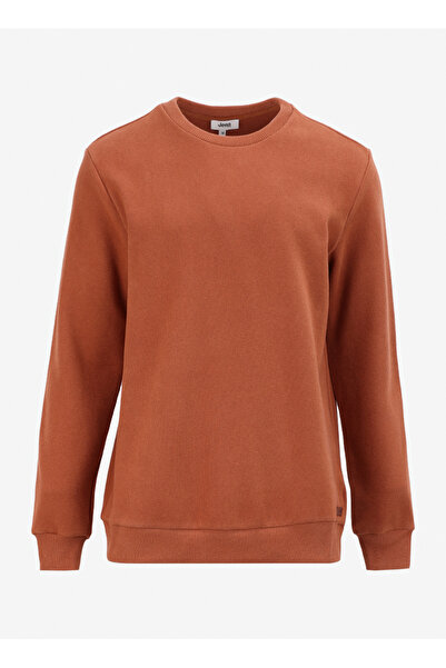 JEEP Kiremit Erkek Bisiklet Relaxed Düz Sweatshirt C4WM-SWT4280 Beden: L