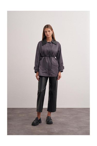 FUSHYA Leather Detailed Gabardine Jacket