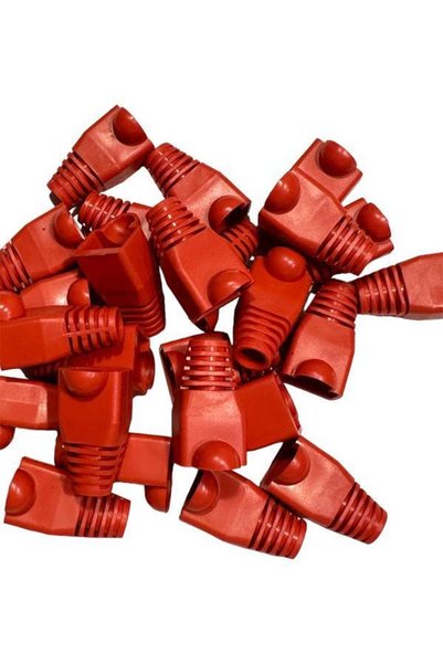 KEEPRO حافظة Red Cat5 حافظة Cat6 حمراء حافظة حماية RJ45 حمراء 100 قطعة