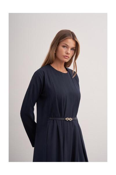 FUSHYA Pile Detaylı Kemerli Elbise