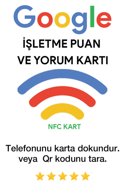 aktap NFC google işletme yorum kartı