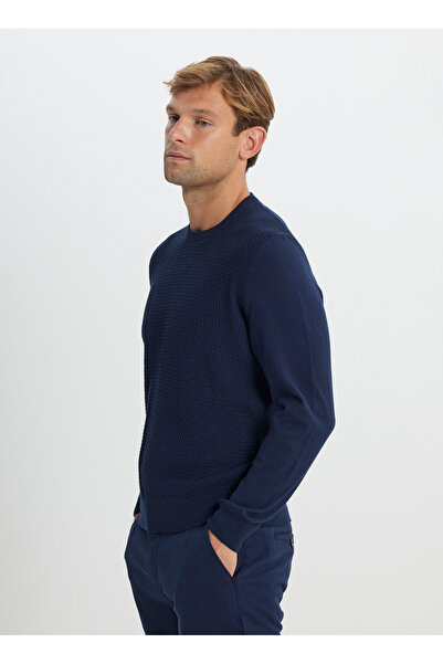 ALTINYILDIZ CLASSICS Altınyıldız Classics Bisiklet Yaka Standart Lacivert Erkek Kazak ACE492510284_TRIKO BISIKLET YAKA