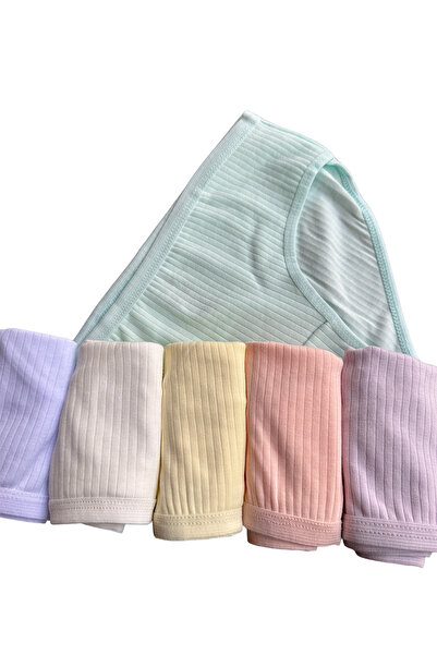 Katmirra Pachet de 6 chiloți pentru fete de culoare pastel cu 6 bucăți de cataramă de cauciuc - Dondeza Ve Tutku Innerwear Bayii