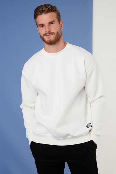 Buratti Men's Sweat - Crew Neck, Cotton, Furry, Soft Raised, Regular Fit 5905255