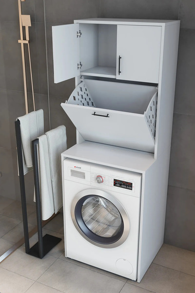 ELAY DESİGN Yasemin Kirli Çamaşır Sepetli Çamaşır Makinesi Dolabı