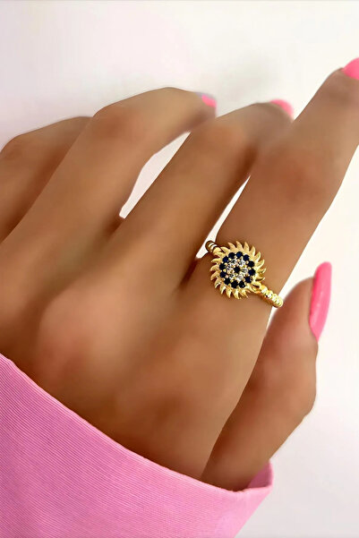 Generic Brand Gold Color Evil Eye Bead Figured Adjustable Ring