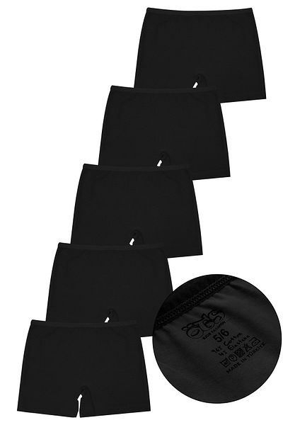 Öts Set of 5 Black Lycra Boxer Leggings for Girls