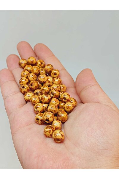 Yasamtohumu 8mm Sa deznom drvene perle - 50 kom (53298)