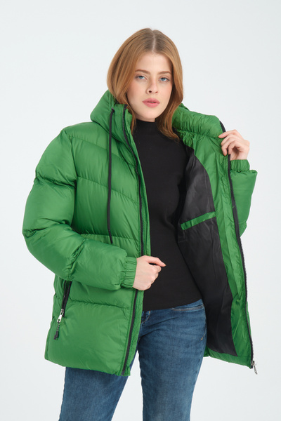 ESPİNA Γυναικείο πουπουλένιο παλτό με κουκούλα με φερμουάρ και εσωτερική τσέπη