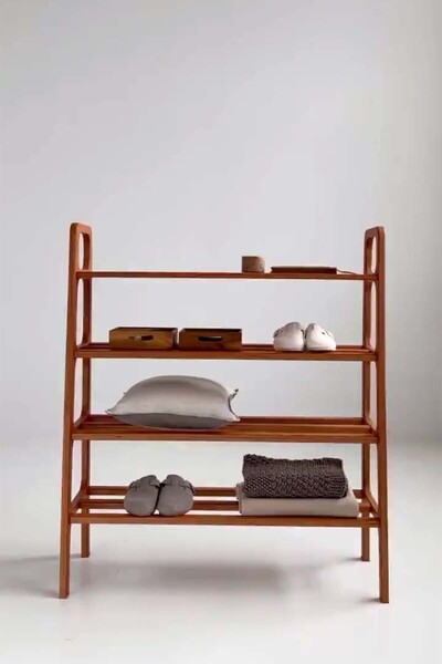 Woodesk Bridge, Ahşap, Ayakkabılık, Kitaplık, Raf Sistemi, 100x115, Tik Renk, Cpt4721-100