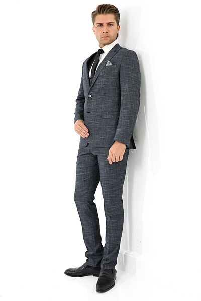 Presto بدلة Slimfit للرجال مع سترة 6 Drop Navy 788-200
