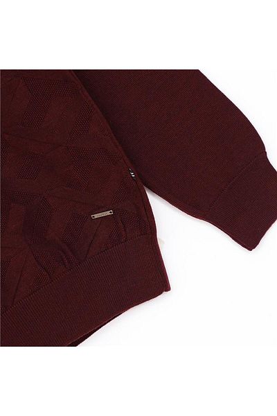 Dio Rise Men's Long Sleeve V-Neck Knitwear Sweater - 189055   - Dark Burgundy