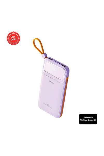 ROSSTECH Rs-500 20.000mah 22.5W PD Powerbank Dijital Ekranlı 6 Portlu Dahili Çift Kablolu