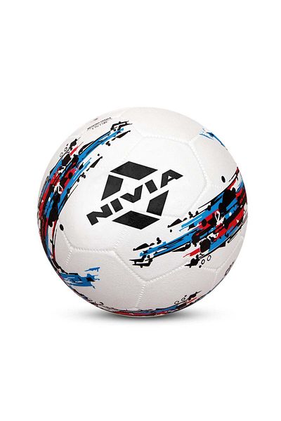 Nivia Storm Football | White | Rubberized Moulded | Hard Ground | Training Soccer Ball