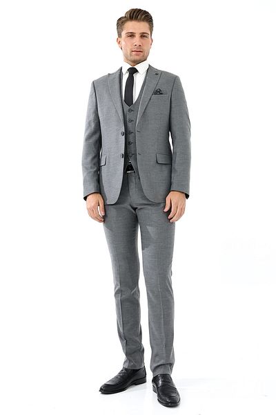 Presto بدلة سترة رمادية Slimfit للرجال - 6 Drop 789-075