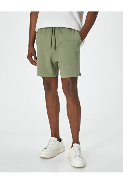 Koton Beli Bağcıklı Şort Cep Detaylı Pamuklu