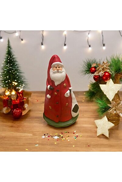 AlohamoraShop Kırmızı  Noel Baba Yılbaşı Dekoratif Biblo 19 cm x 12 cm x 8,5 cm