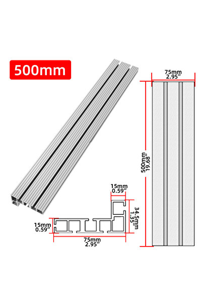 Choice 500mm Aluminium Profile Fence 75 Type Miter Track T-track Backer 30-80CM Sliding Brackets T-Slot for